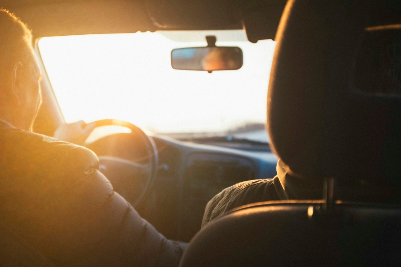 Sur la route, en fin de journée